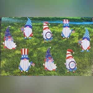 4th of July Yard Signs with Stakes Uncle Sam Gnomes Lawn Sign Waterproof